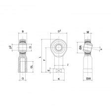 Uniball Competizione Rodobal MTE Maschio Passo A Destra 14mm 1 5mm Gt2i