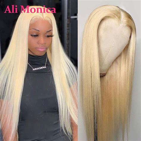 Density Honey Blonde Lace Front Human Hair Wig Long Brazilian