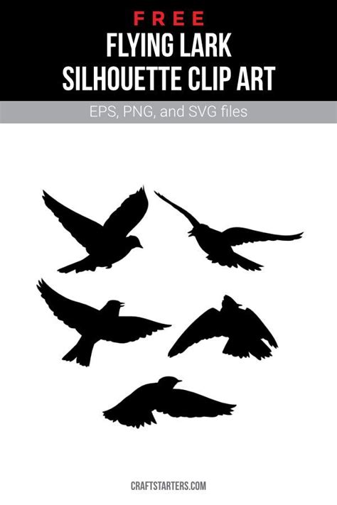 Free Flying Lark Silhouette Clip Art | Silhouette clip art, Clip art ...