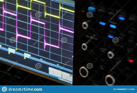 Oscilloscope while Doing Measurements Stock Image - Image of monitor ...