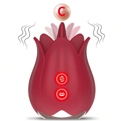 G Spot Rose Tongues Vibrator Clitoris Nipple Stimulation Massager 5 Licking Modes Adult Sex