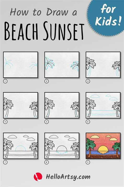 How to draw a beach – a step by step guide – Artofit