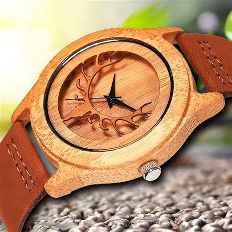 Relojes De Madera De Bamb Nicos De Madera Para Hombre Dise O De Alce