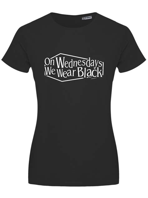 On Wednesdays We Wear Black Ladies T Shirt Grindstore