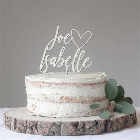 Personalised Wooden Heart Wedding Cake Topper By Fira Studio Heart