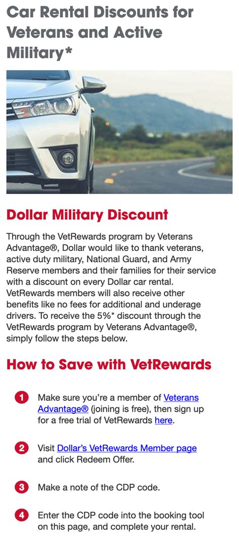 Dollar Rent A Car Military Discount – 5% Off - Military Veterans Discount