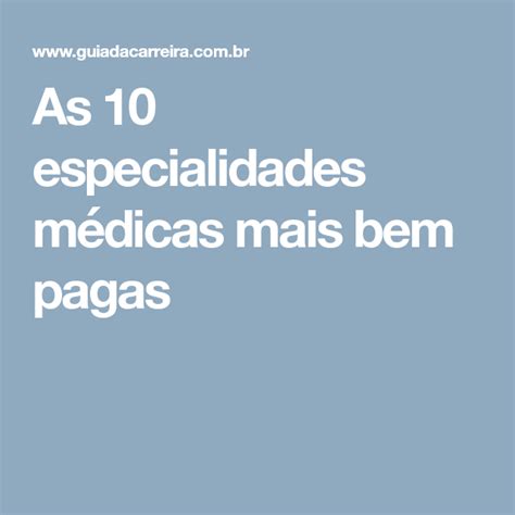 Especialidades Médicas Mais Bem Pagas - Saiba Quais São As Especialidades Médicas Mais Bem Pagas No Brasil – EYWUP
