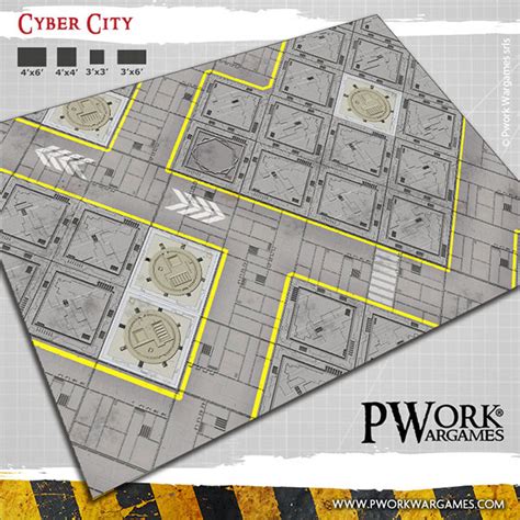 Cyber City Pwork Wargames Science Fiction Gaming Mat Bols Gamewire