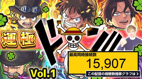ライブ同時接続数グラフ『【🔴モンストライブ】ワンピースコラボ『♣ガチャ限運極vol1』狙い！コラボに感謝を込めて、モンストの「海賊王におれは