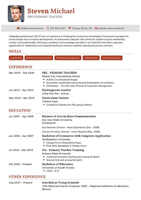 Pre-Primary Teacher Resume Example in 2025 - ResumeKraft