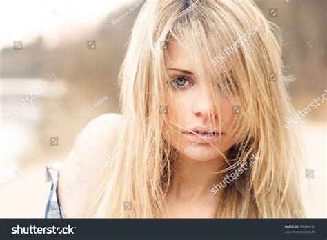 Portrait Beautiful Blonde On Sunny Day Stock Photo Shutterstock