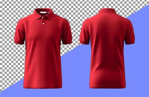 Design De Camisa Polo Vermelha Lisa Vista Frontal E Traseira PSD