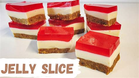 Strawberry Jelly Slice Recipe No Bake Youtube