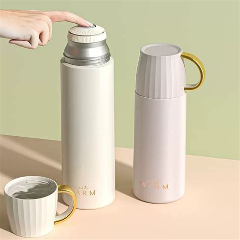 Custom Insulated Double Wall Stainless Steel Sports Water Bottle Thermal Keeps Hot With Handle