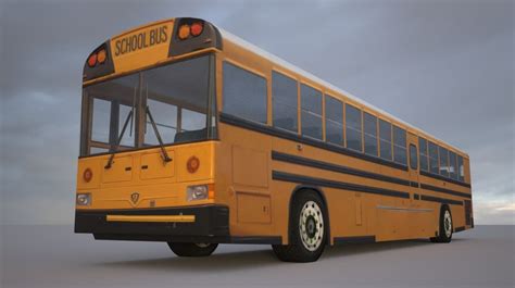 low-poly school bus 3d model