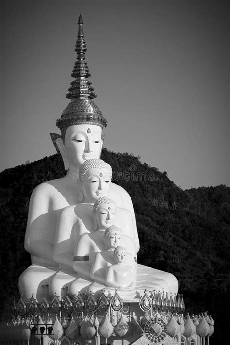 White Giant Buddhas Thailand Created By Buddhist Monks And Donations