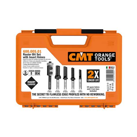 5 Piece Router Bit Set With Insert Knives 60000501 Router Bit Sets