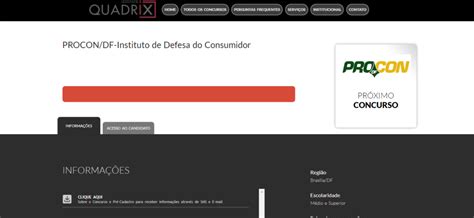 Concurso Procon DF página do certame é criada no site da banca