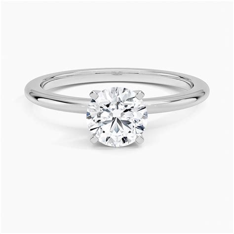 K White Gold Six Prong Petite Comfort Fit Mm Solitaire Ring