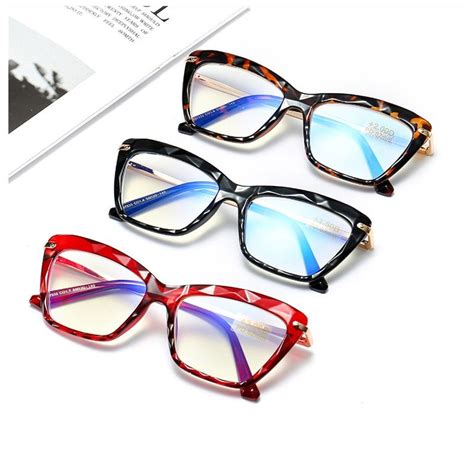 Cat Eye Blue Light Blocking Reading Glasses Retro Womens Magnifier Eyewear Alloy Presbyopia