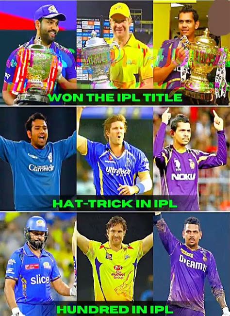 Rohit Sharmashane Watsonsunil Narain Have Ipl Titalehat Trick