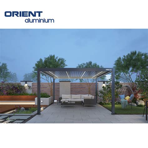 Modern Design Aluminium Gazebos Pergola with LED Light Custom Aluminium ...