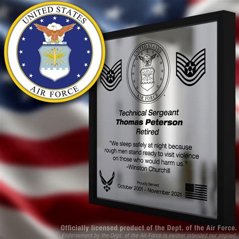 Air Force Appreciation Plaque Custom Air Force Retirement Gift Military