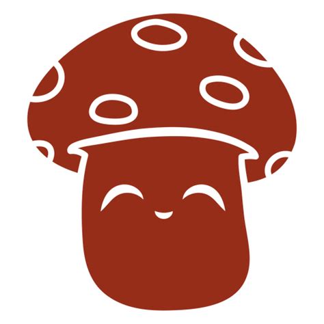 Design PNG E SVG De Cogumelo Vermelho Um Sorriso No Rosto Para