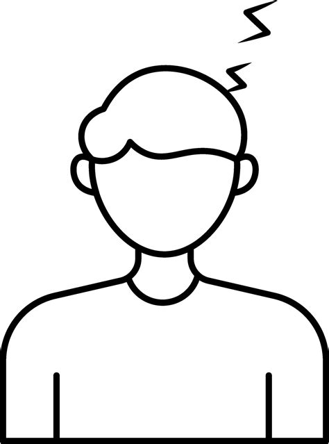Black Stroke Illustration Of Headache Man Icon. 25039930 Vector Art at