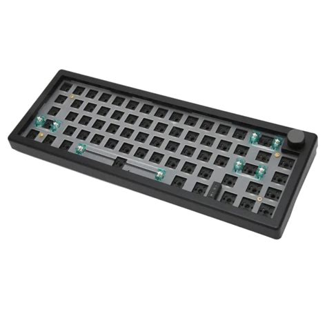 Black Diy Mechanical Keyboard Kit Hot Swappable Type C Wired Keyboard