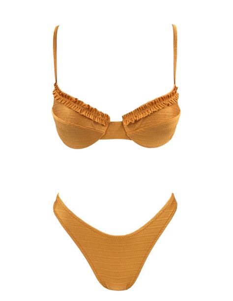 COPPER RUFFLED UNDERWIRE BIKINI Emma Swimwear