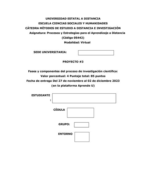 0 5442 Plantilla Proyecto 3 4 UNIVERSIDAD ESTATAL A DISTANCIA ESCUELA