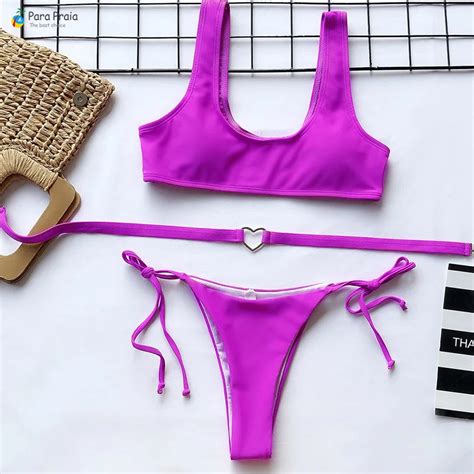 Sexy Brazilian Bikini Women Swimwear Halter Swimsuitheart Shaped