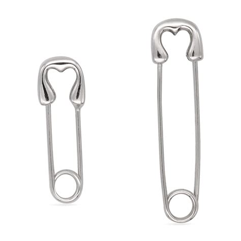 Safety Pin Earrings 925 Sterling Silver Edgy Rock Trendy Earrings