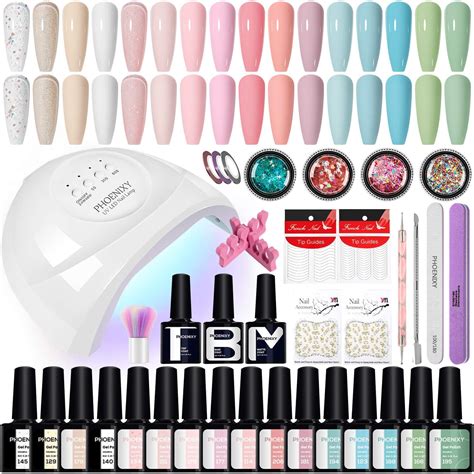 Amazon Phoenixy Gel Nail Polish Set 42Pcs Gel Nail Polish Kit