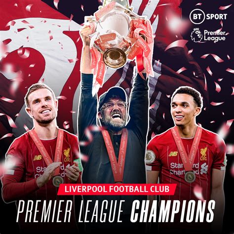 Liverpool Are Finally Crowned Premier League Champions Twitter