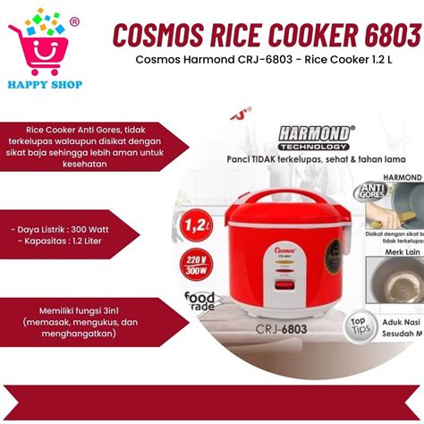 Jual Cosmos Rice Cooker Harmond Crj L Shopee Indonesia