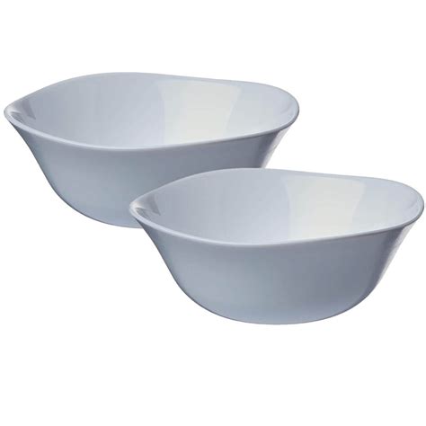 Kit Bowl Saladeira Cumbuca De Vidro Branco Jogo 2 Unidades Submarino