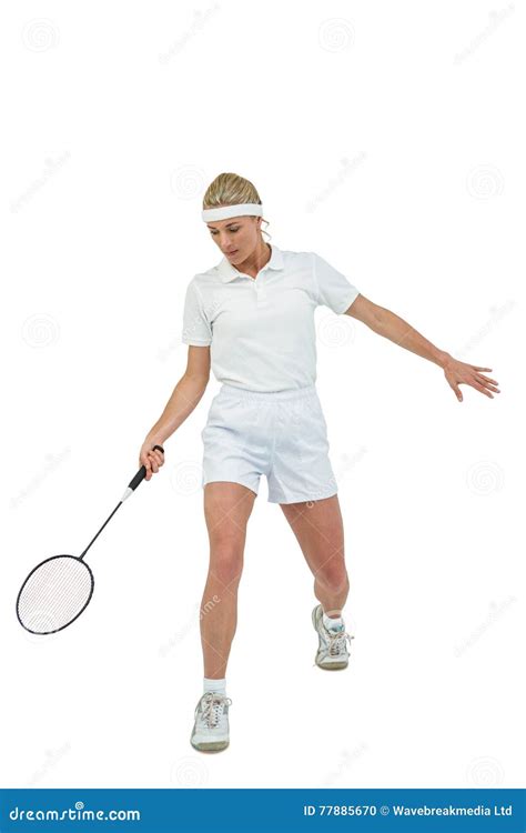 Joueur De Badminton Jouant Le Badminton Photo Stock Image Du