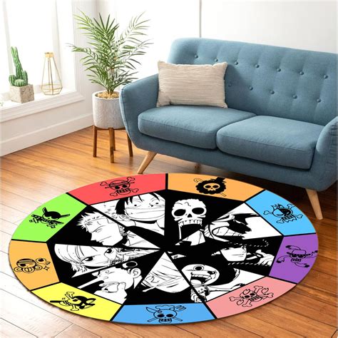 One Piece Logo Round Rug for Bedroom Living Room Home Decor - AnimeBape