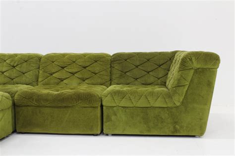 Vintage Modular Sofa In Green Velvet From Laauser S Set Of For