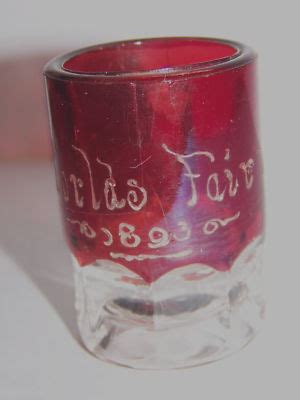 Chicago Worlds Fair Ruby Flash Glass Souvenir Mug Antique Price