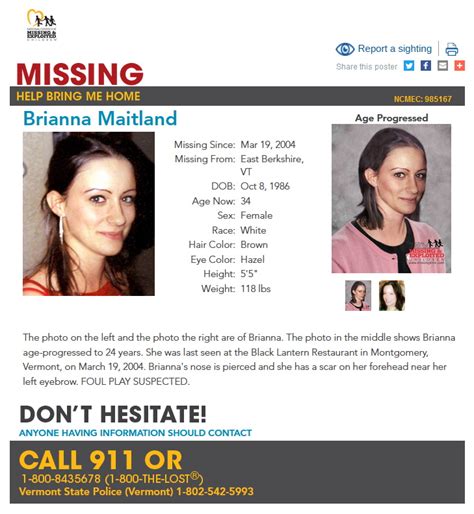 The Disappearance Of Brianna Maitland Disappeared