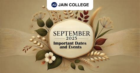 September 2025 : Important Dates and Events