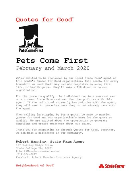 State Farm Quotes for Good - Pets Come First