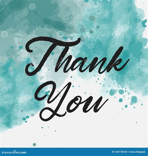 Thank You Abstract Watercolor Background Stock Vector Illustration