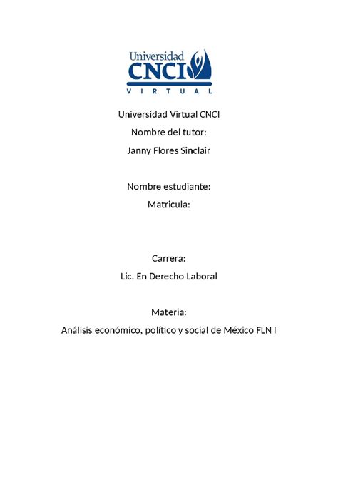 Universidad Cnci Analisis Economico Politico Y Social Universidad