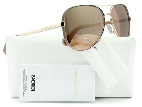 Michael Kors Mk R Chelsea Aviator Sunglasses Rose Gold W Gold