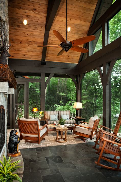 Cashiers Mountain Home Rustic Porch Other By Lgb Interiors Houzz