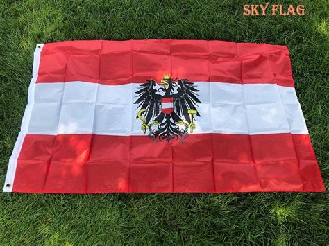 Österreich Flagge (Fahne) mit Wappen 90x150cm | Kaufen auf Ricardo